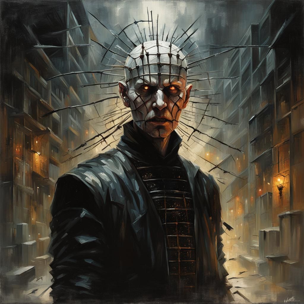Hellraiser in Oil Painting With Dramatic Lighting