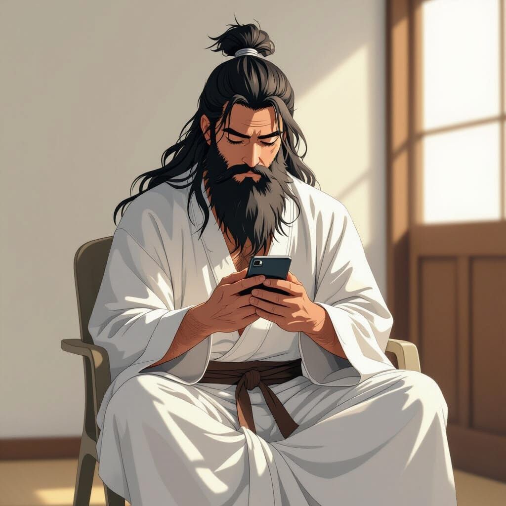 Yogi Watching YouTube: Anime Realism Art