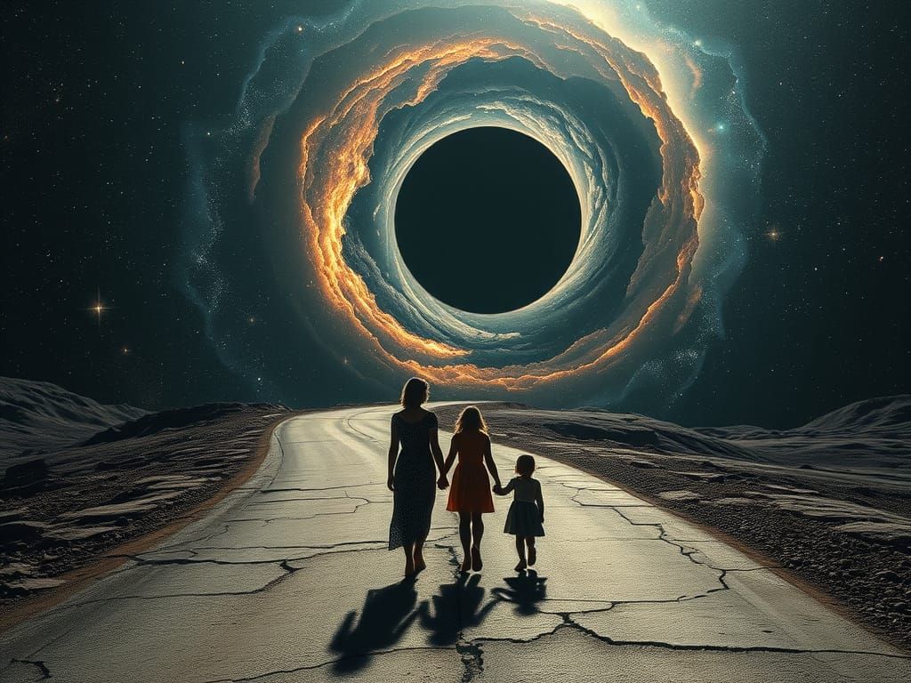 Cosmic Journey: Winding Road to a Black Hole