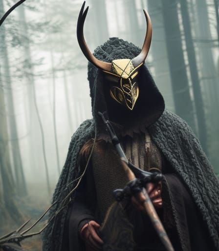 Masked Cultist in a forest clearing