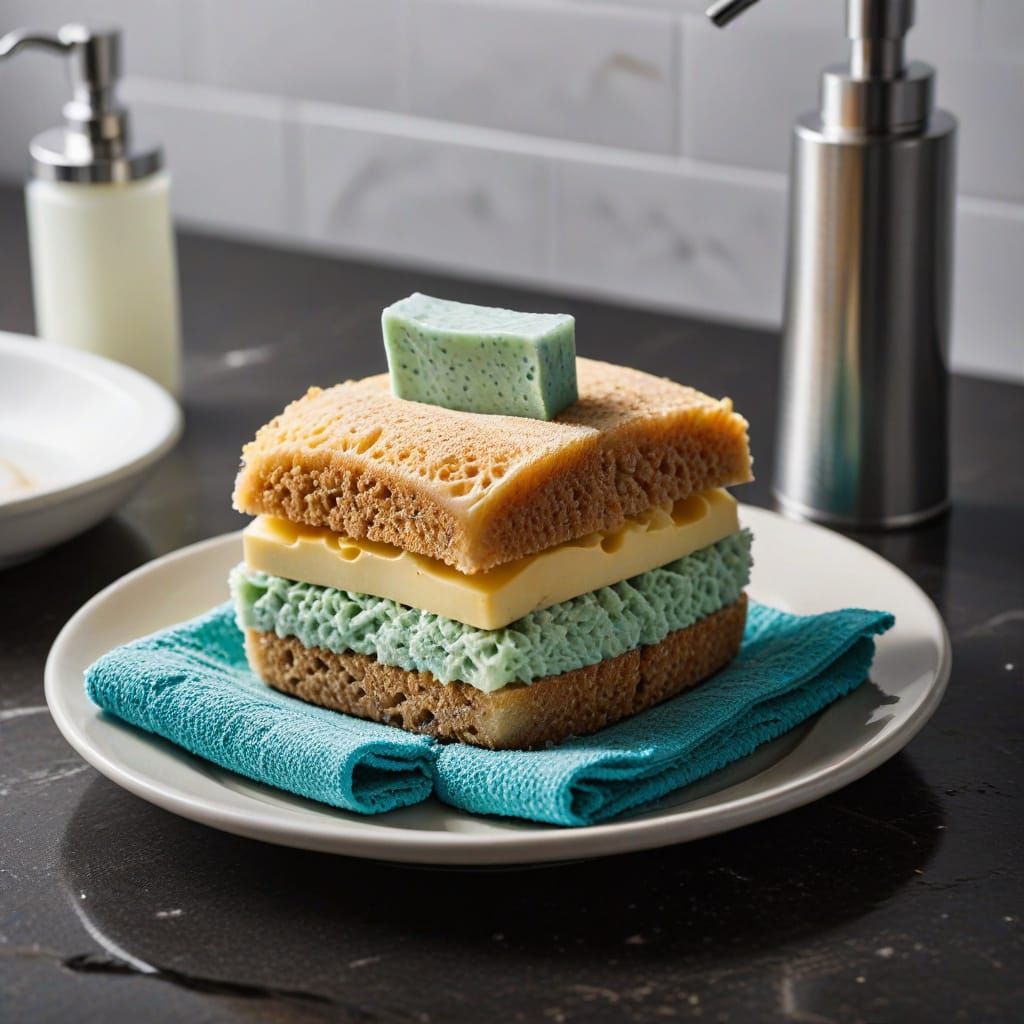 Surreal Sponge Sandwich Still Life Photography