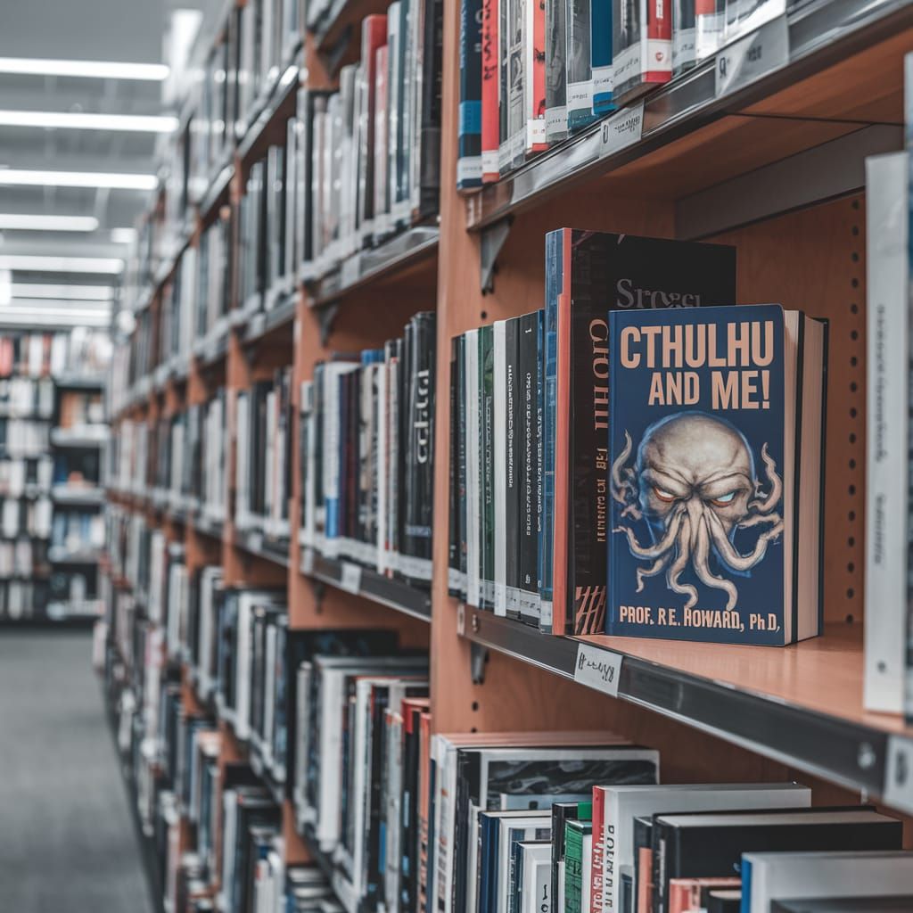 Bookstore Shelf with "Cthulhu And Me!"