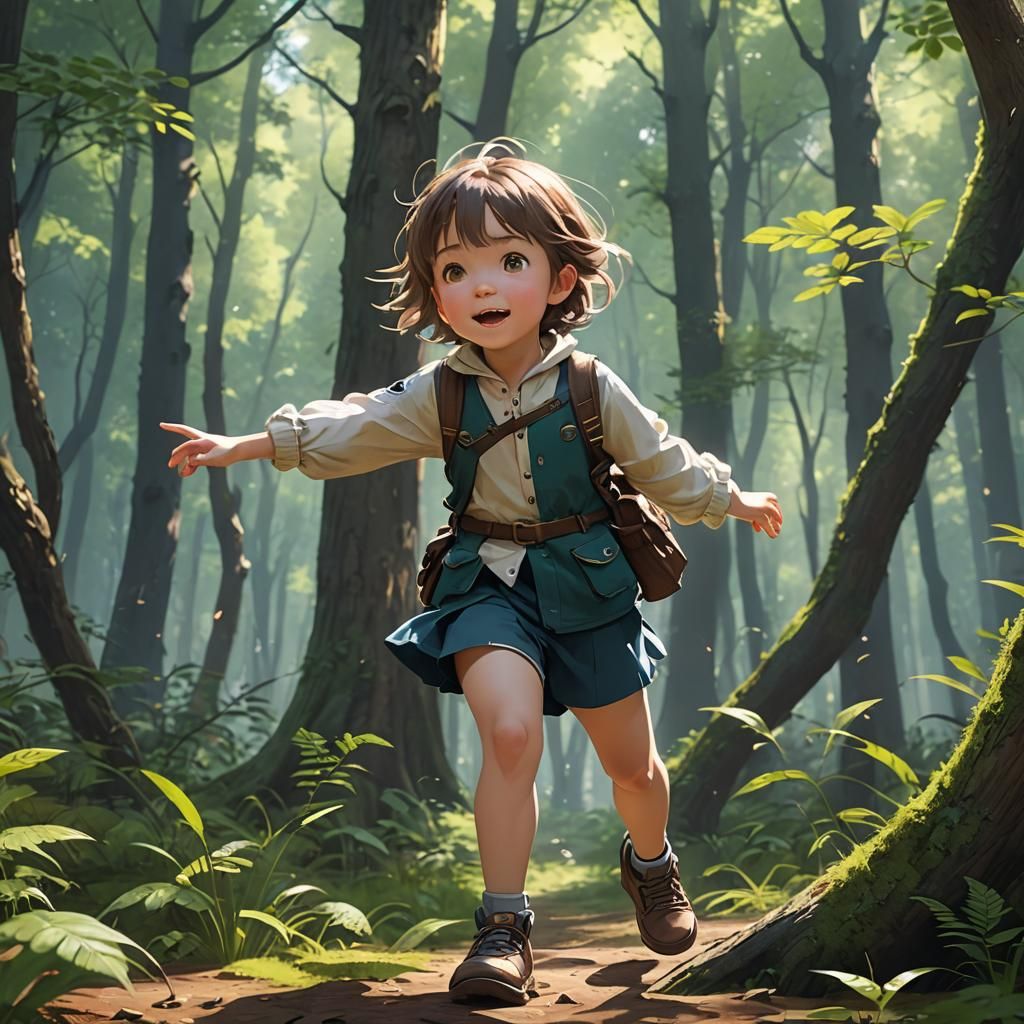 Child's Forest Adventure: 3D Anime Art