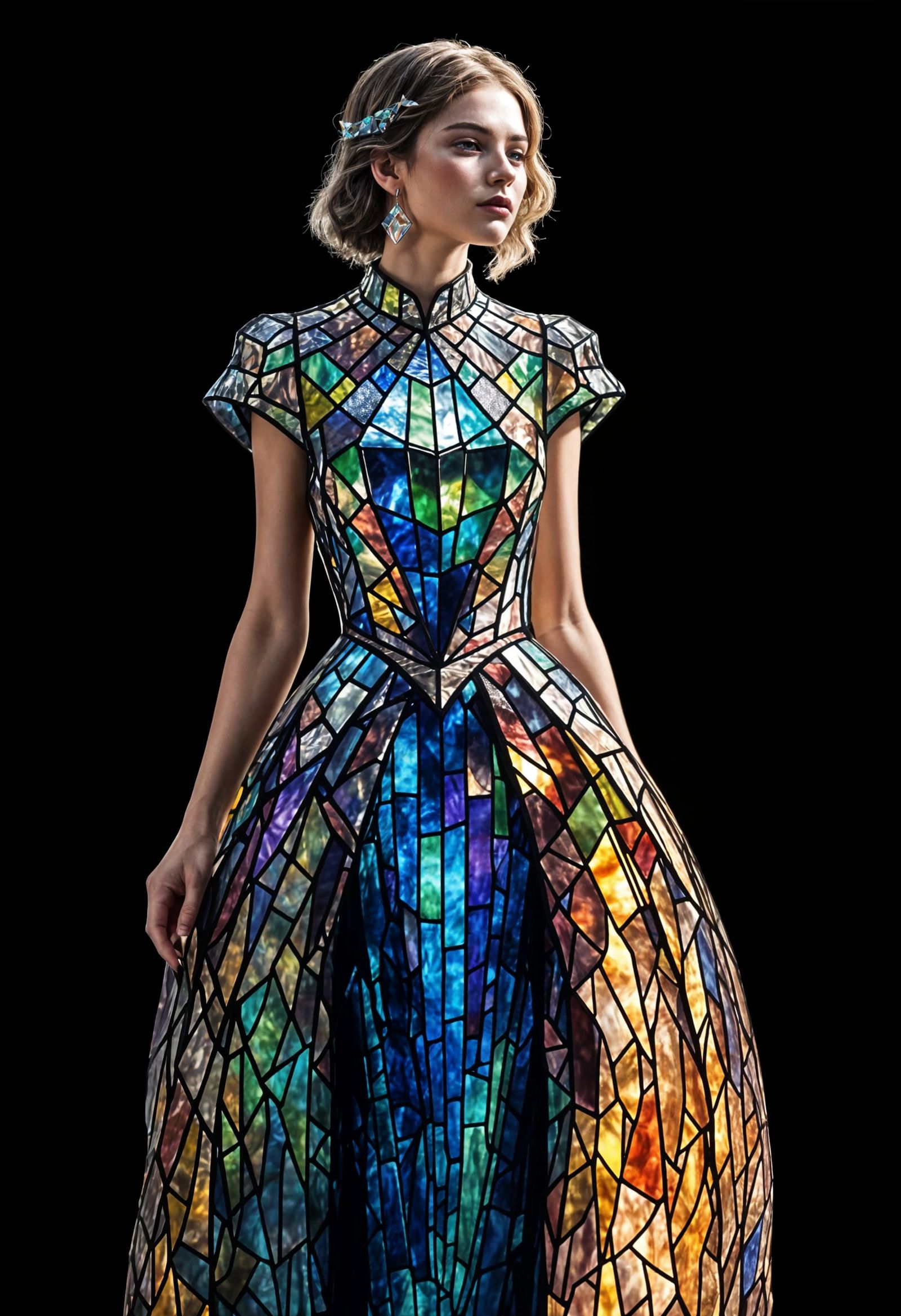 Sculpted Stained Glass Dress Masterpiece