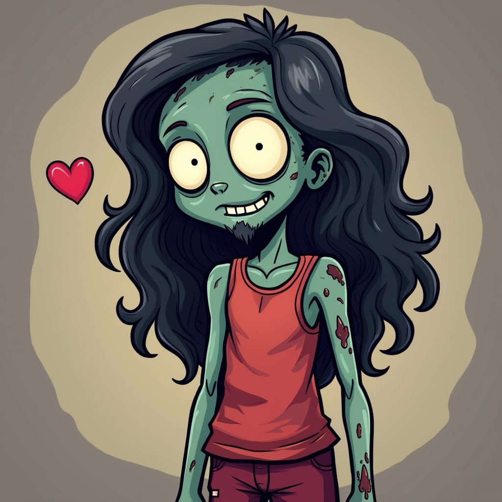 Friendly Zombie in Red Attire