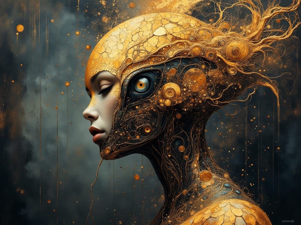 Alien Portrait in Dark Fantasy Art Style