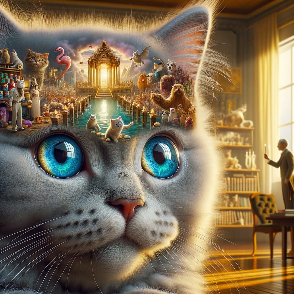 British Shorthair Kitten's Eye View: Hyperrealistic Digital ...