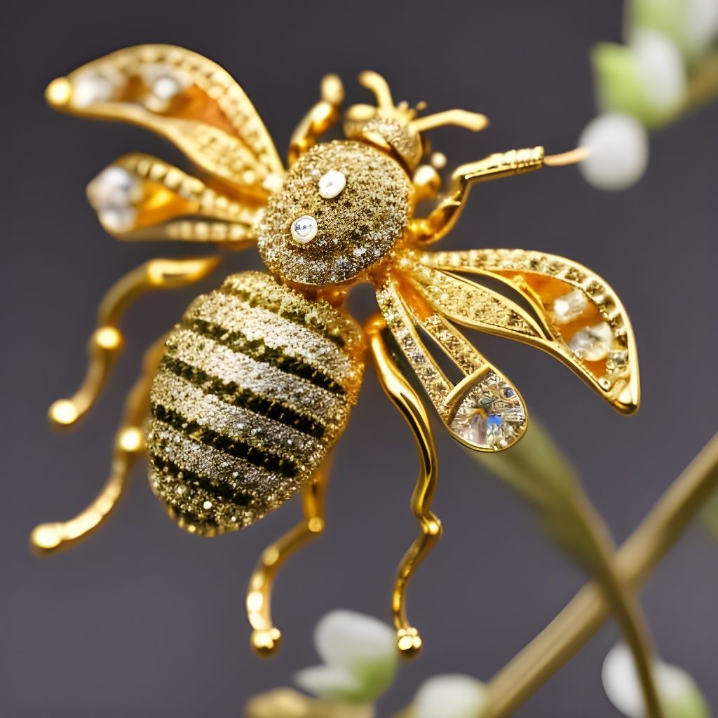 Elegant Gold and Crystal Bee