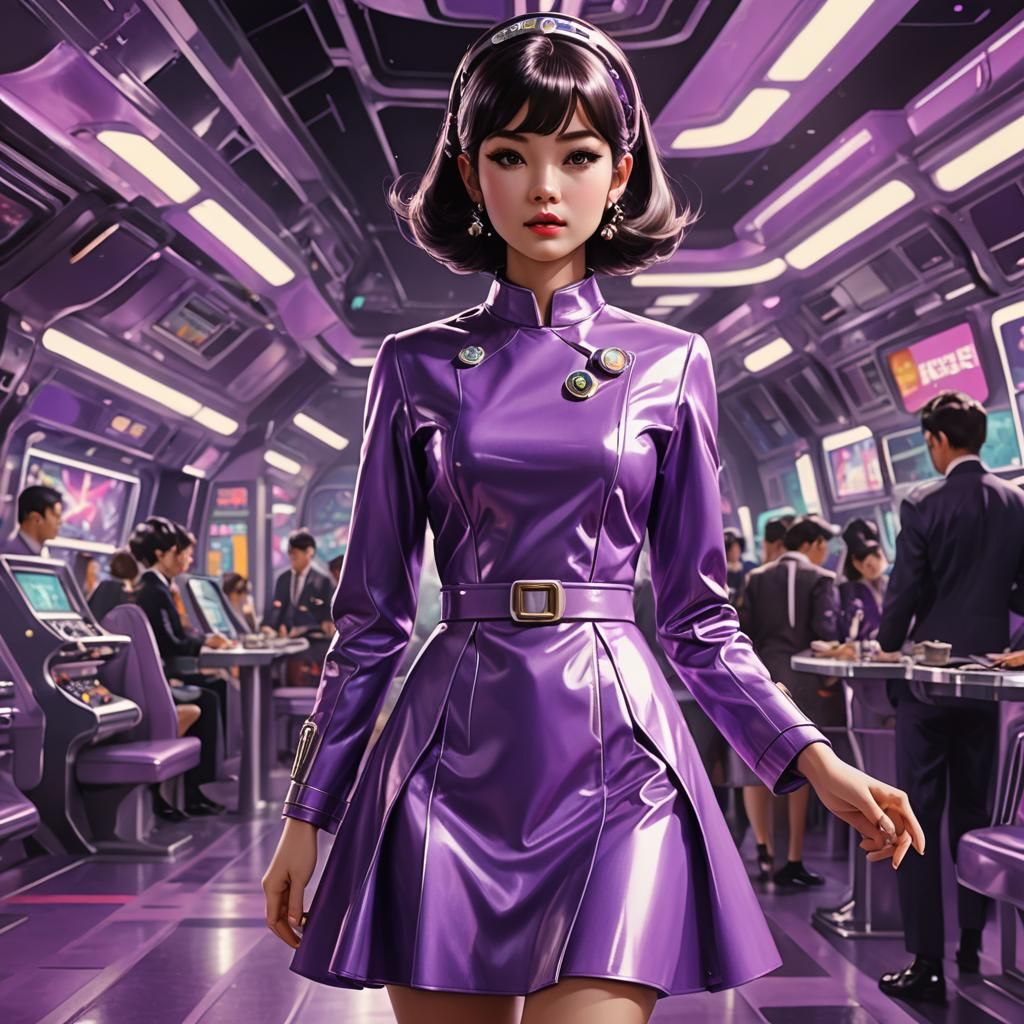 Retro-Futuristic Woman in Groovy 60's Style
