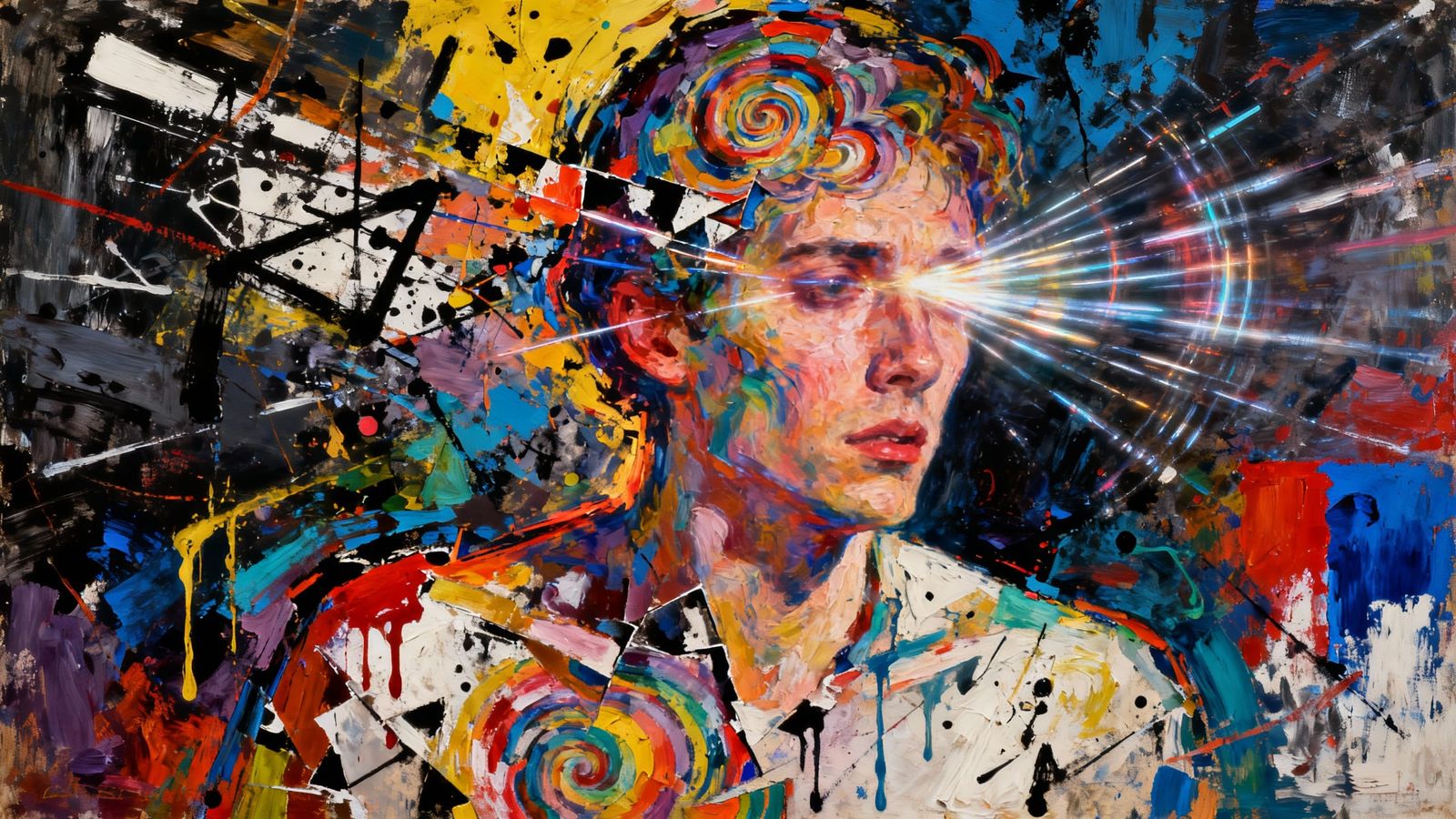 Abstract Expressionist Depiction of Concussion Disorientatio...