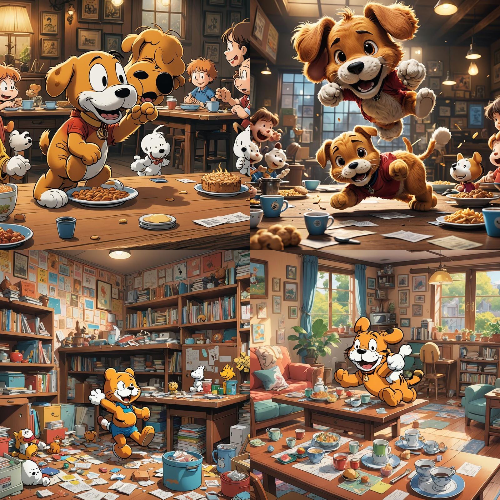 Garfield Kicks Snoopy: Anime Style Mischief