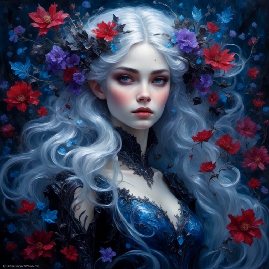 Eerie Elf in Dark Fantasy Forest Illustration