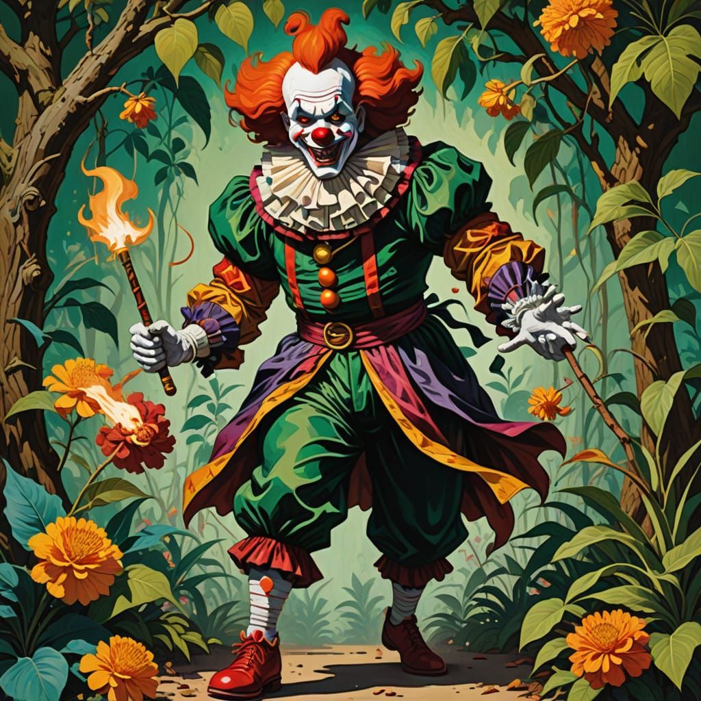 Fierce Dancing Clown Unleashes Fury in Tropical Paradise