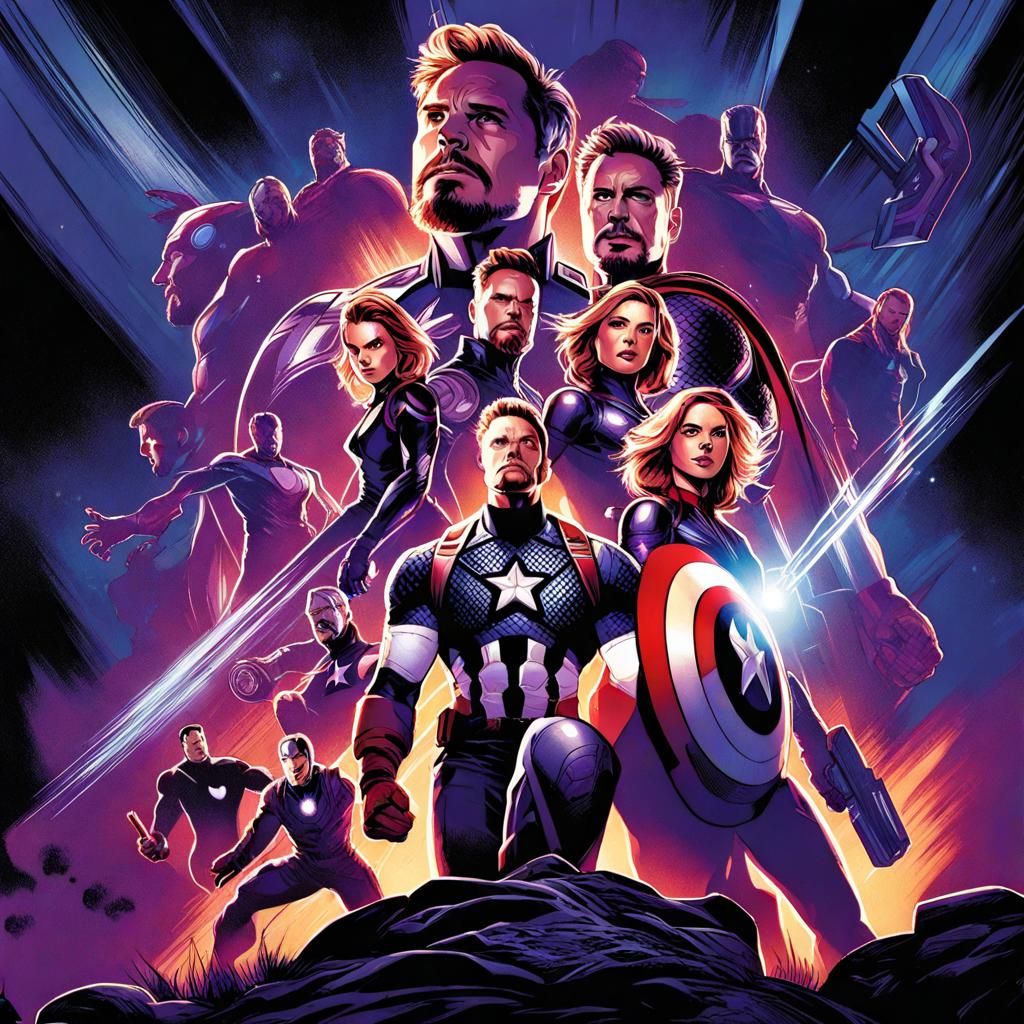 Avengers: Endgame in Comic Book Art Style
