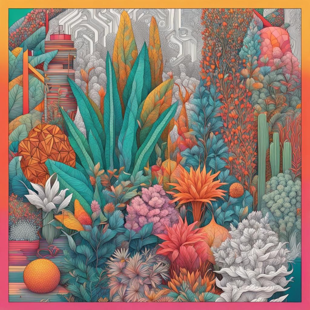 Geometric Organic Patterns in Bright Colors