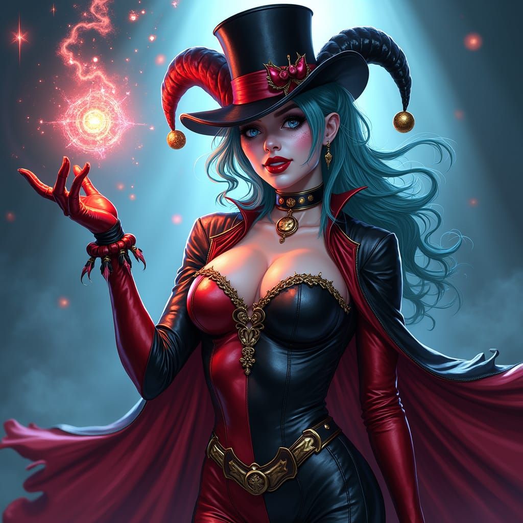 Harley Quinn Zatanna Fusion Character Art