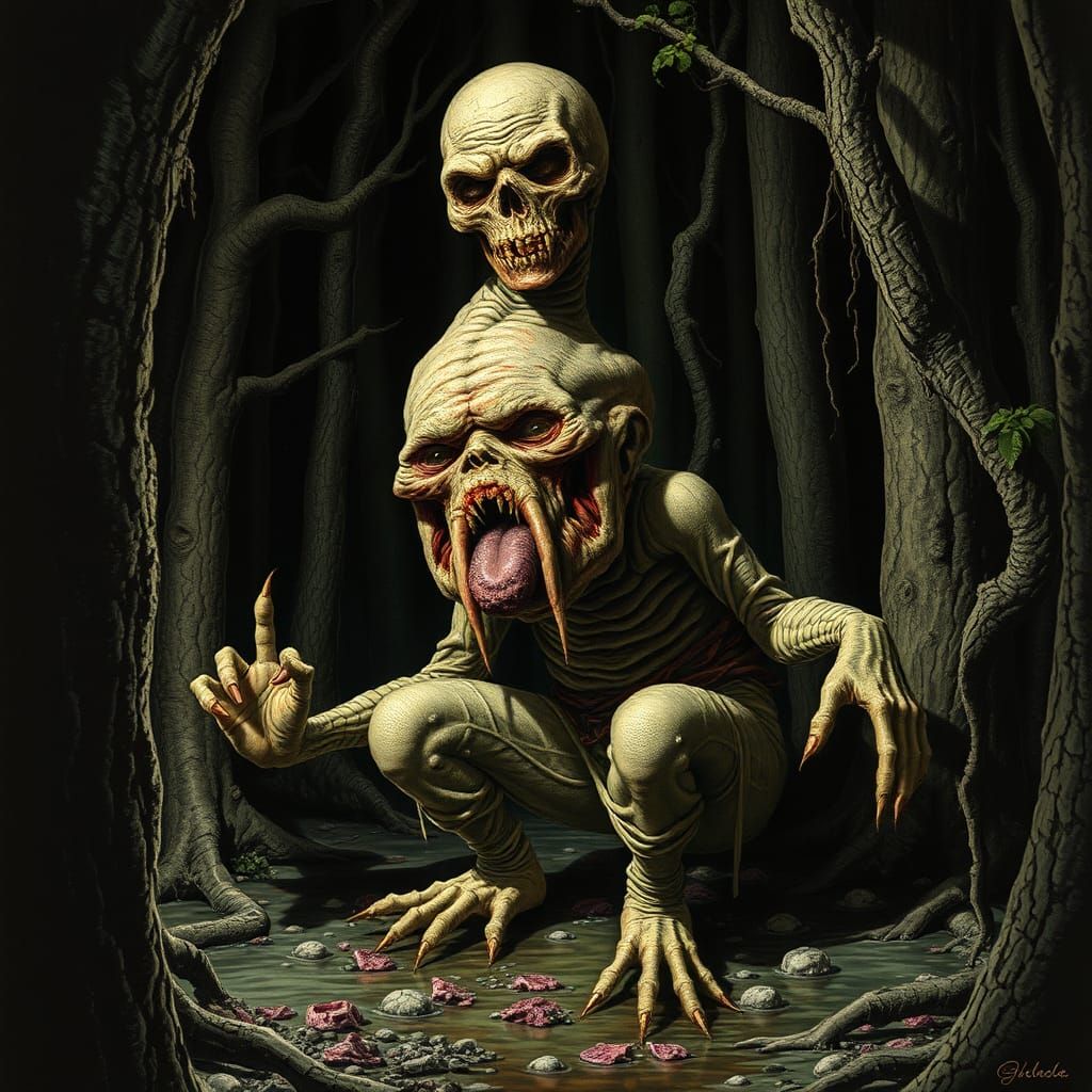 Decrepit Rhesus in Swamp: Sinister Trail-Cam Horror