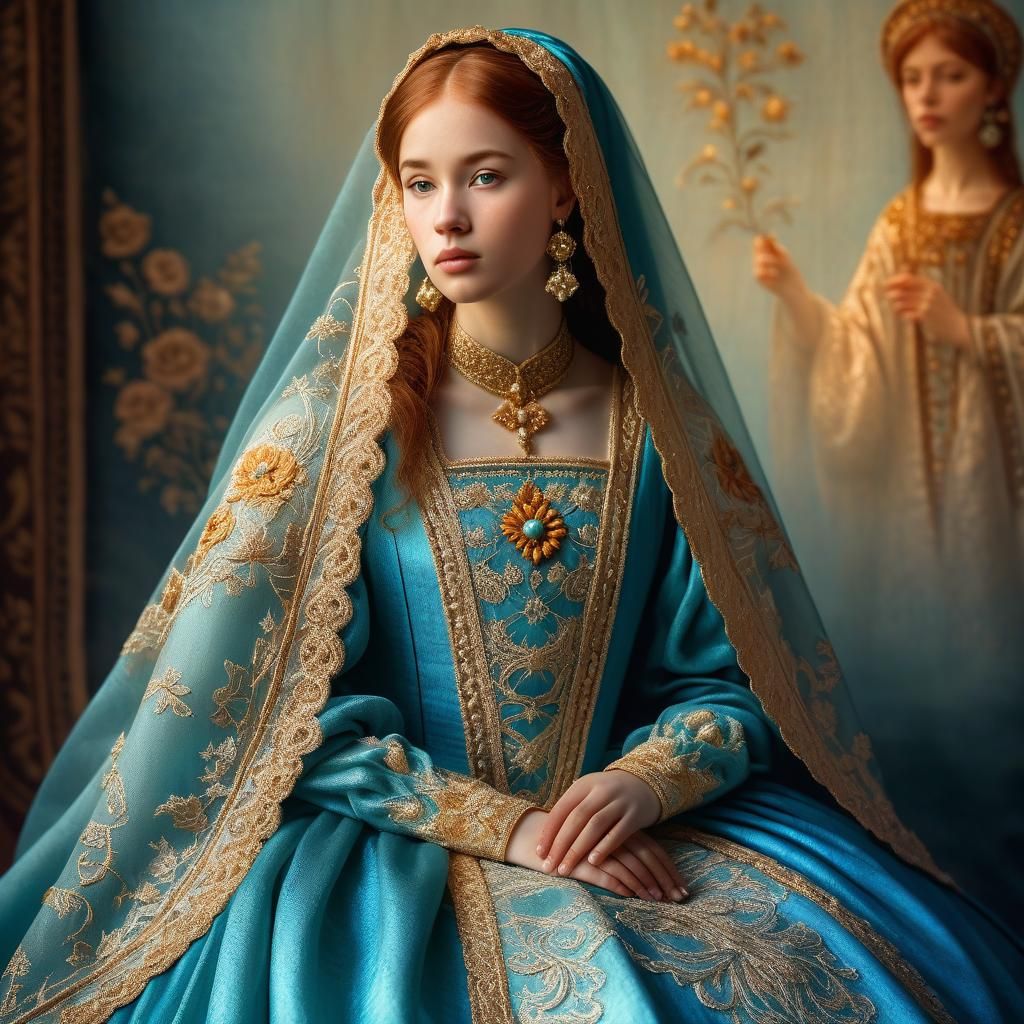 Majestic Tsarina Portrait in Renaissance Style