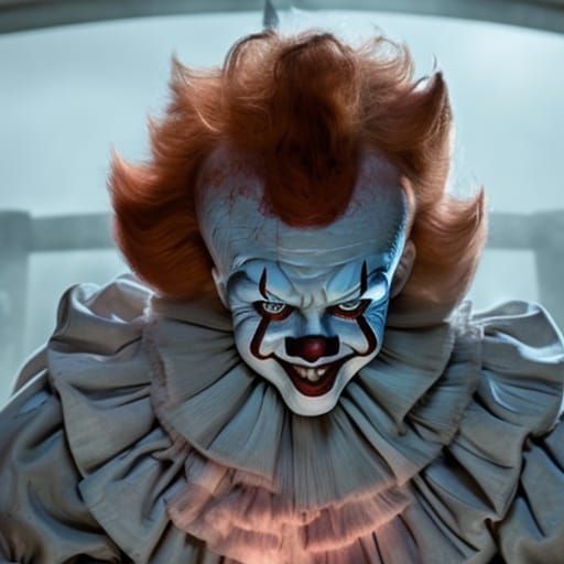 Menacing Pennywise Clown Illustration