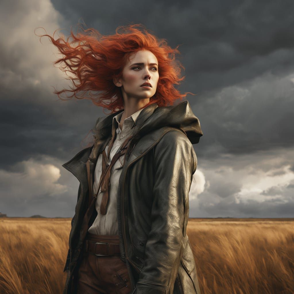 Stormchaser and Wolfhound Mirroring Tornado in Digital Paint...