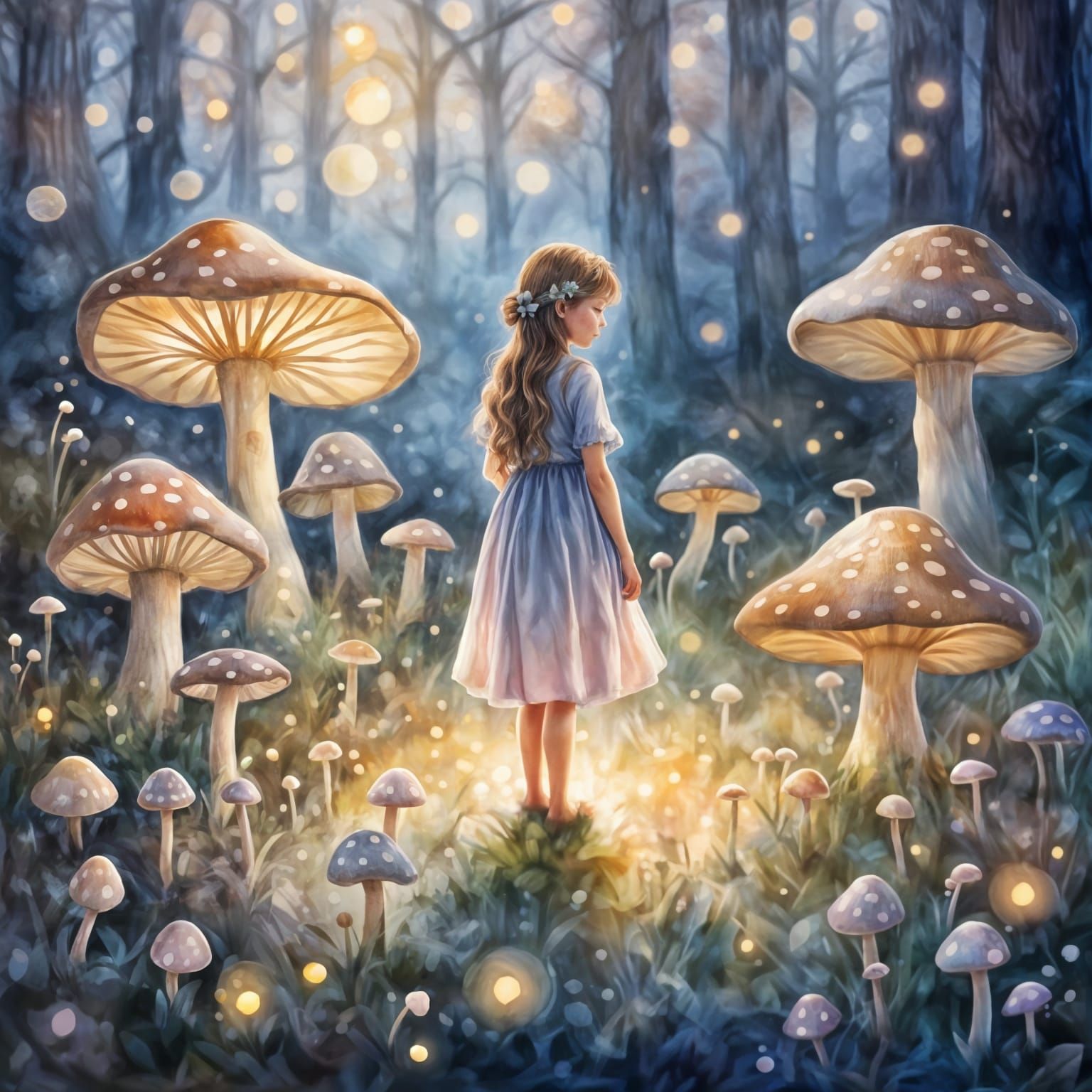 Whimsical Fairy in Enchanted Forest Landscape