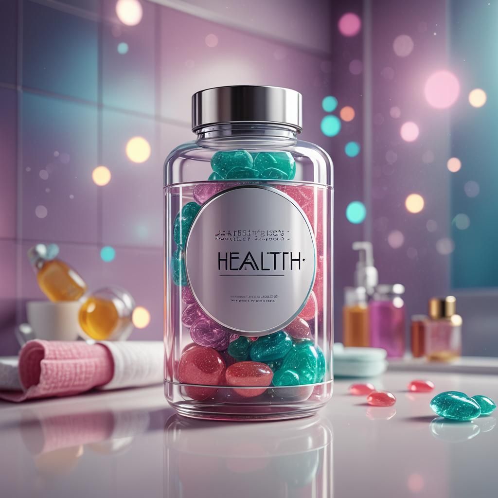 Futuristic Health Product Packaging in Digital Art