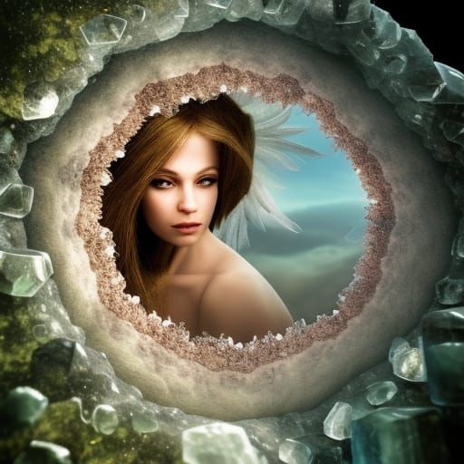 Ethereal Earth Fairy in Crystal Vial: Hyperrealistic Art