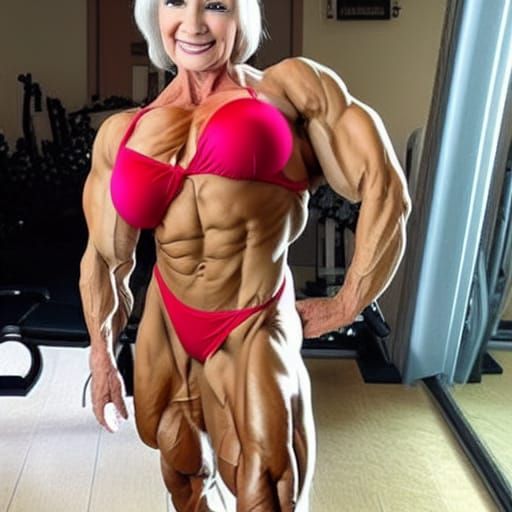 Muscular Bodybuilder Grandma with Ripped Physique