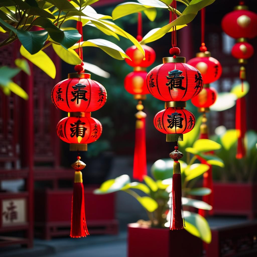 Amulets that bring good luck in China / Red color, feng shui...