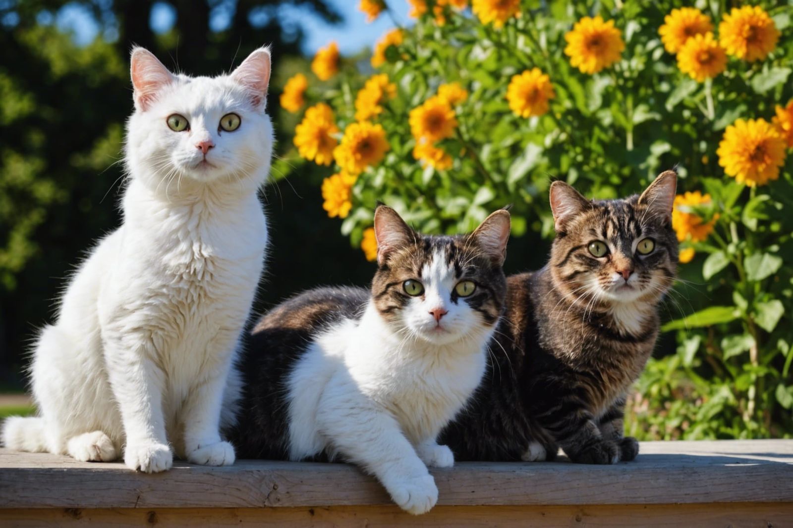 Cats Enjoying a Beautiful Day