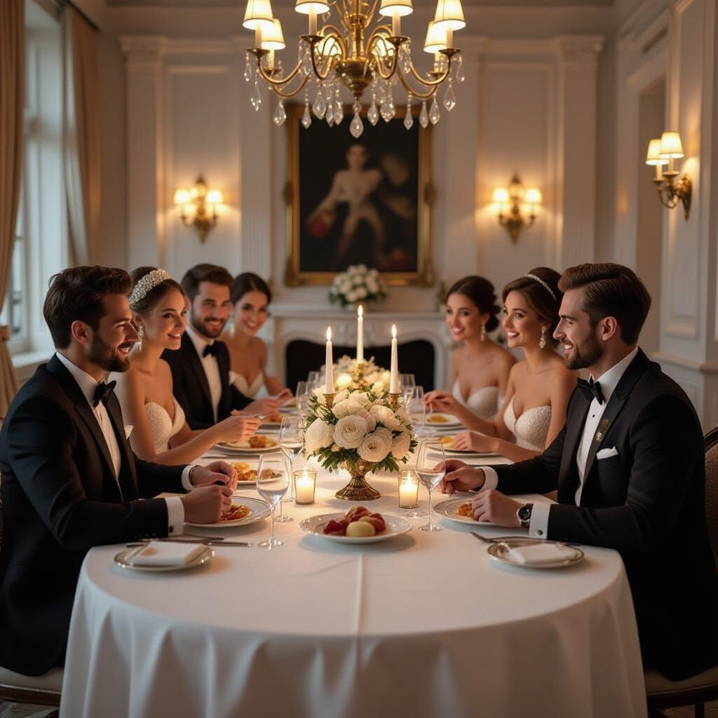 World Leaders at Opulent Lunch in Art Deco Style