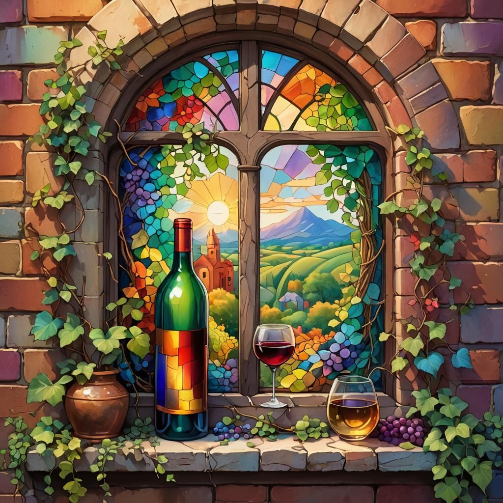 Rainbow Viewed From Window: Detailed Matte Painting