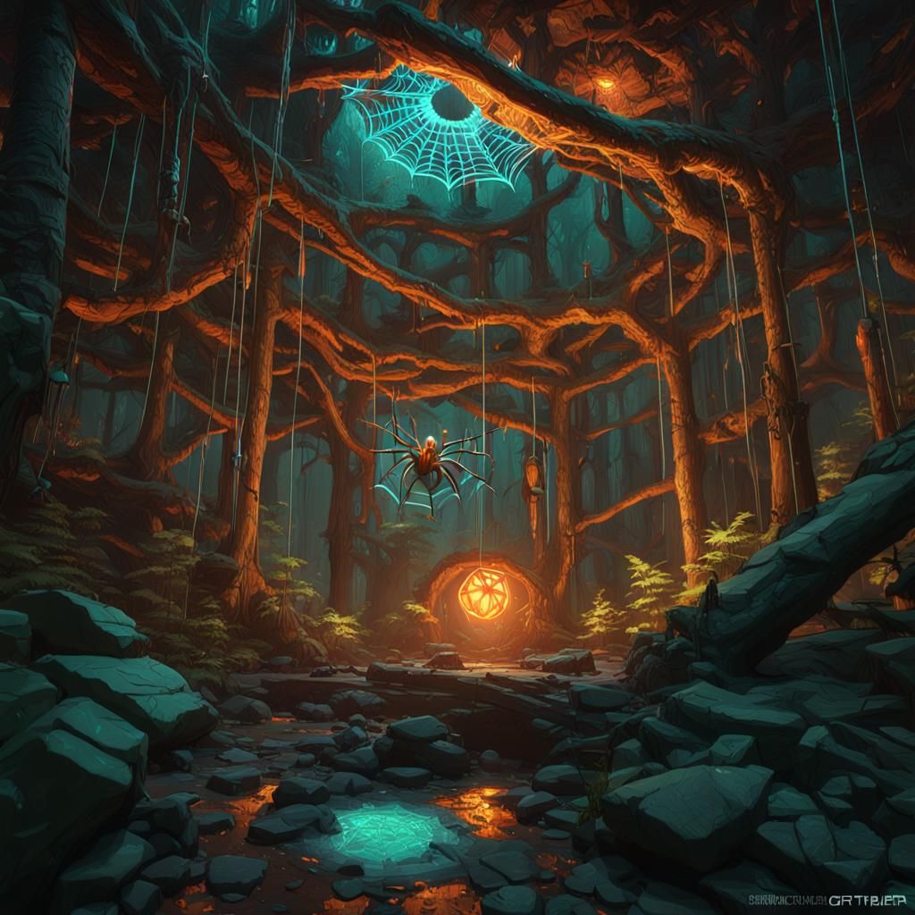 Dark Forest Spider Lair Concept Art