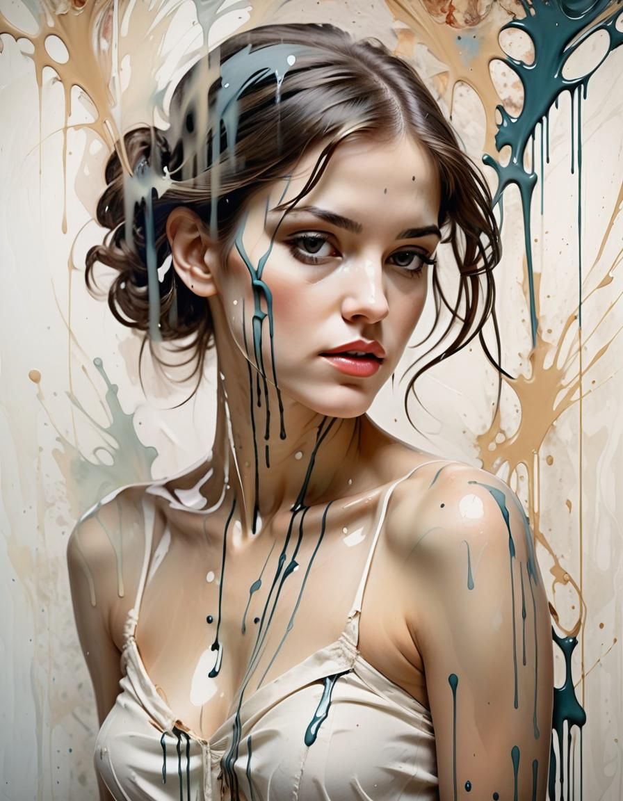 A beautiful woman painted in the style of Harrison Fisher, p...