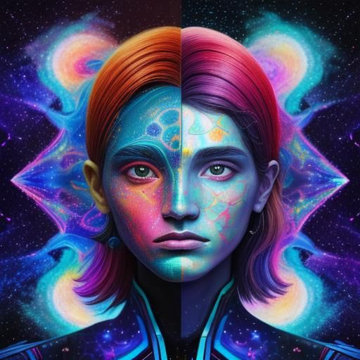 Holographic Astral Cosmic Illustration of Reality Duality