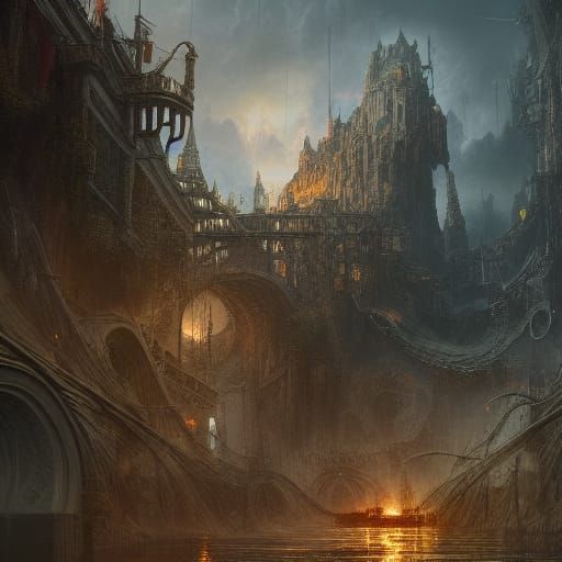 Fantastical Matte Painting with Intricate Details
