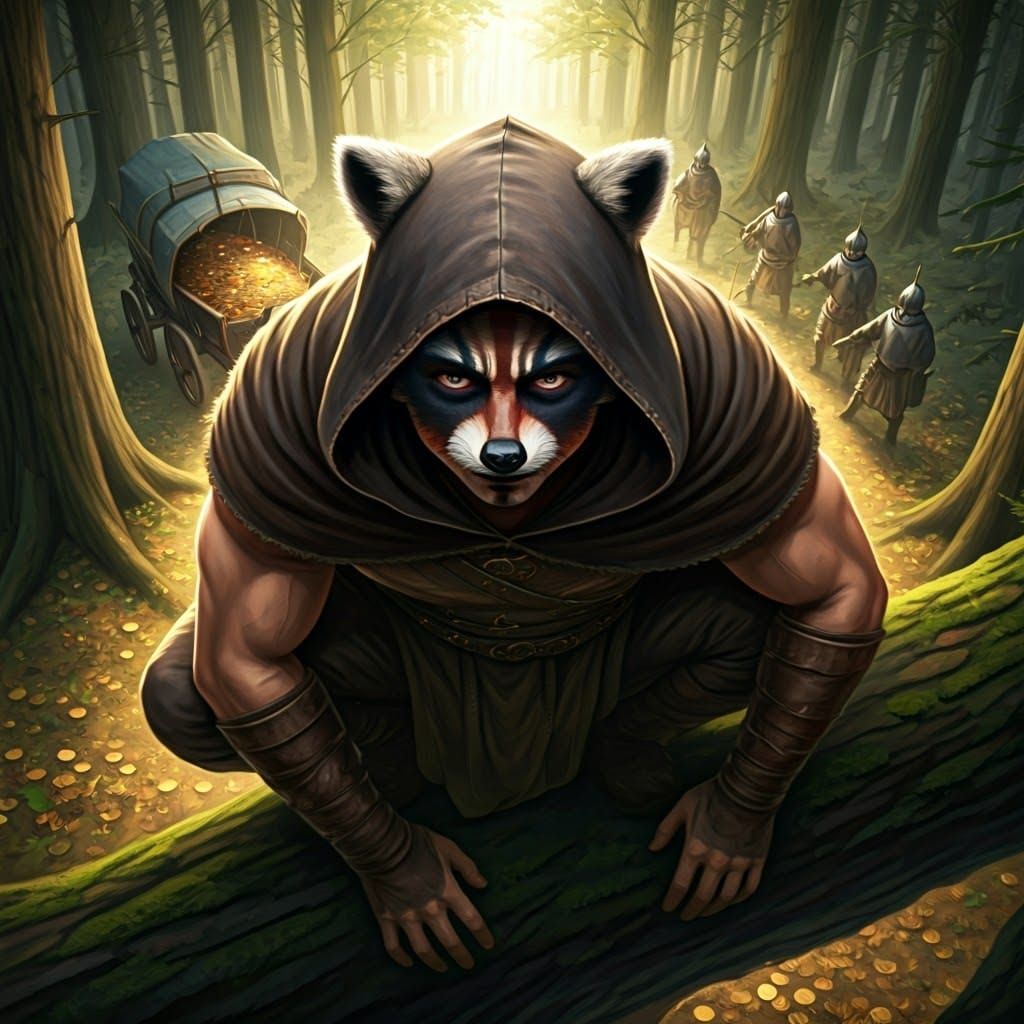 Warrior Thief Observes Gold Wagon from Above