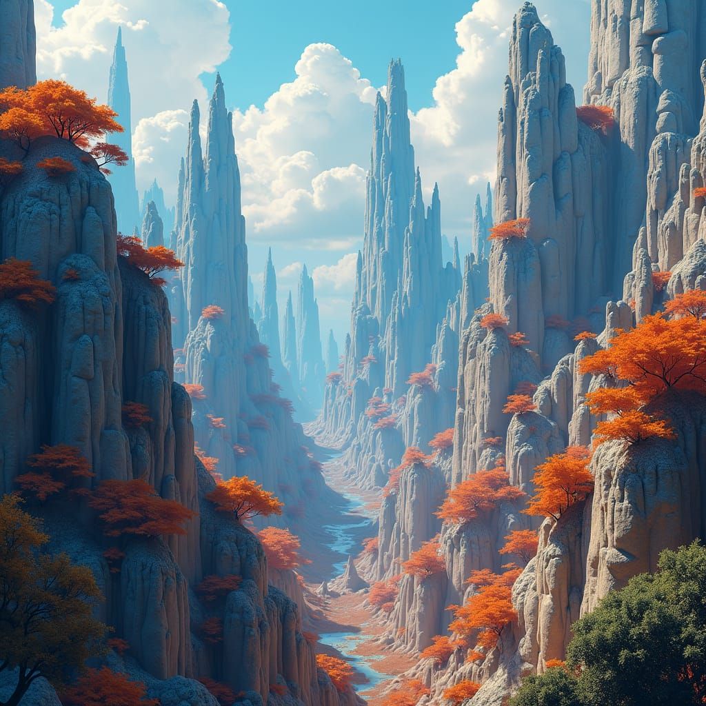 Surreal Thumbs-Up Cityscape with Crystalline Skyscrapers