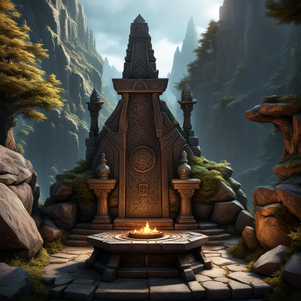 Stone Dwarven Anvil Altar