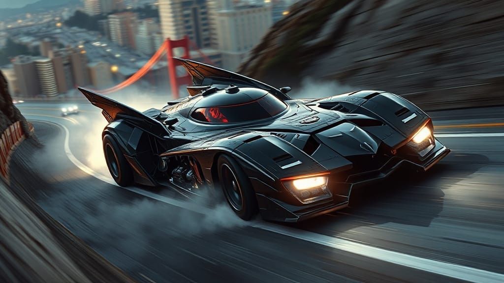 Batmobile in San Francisco: Cinematic Action Scene