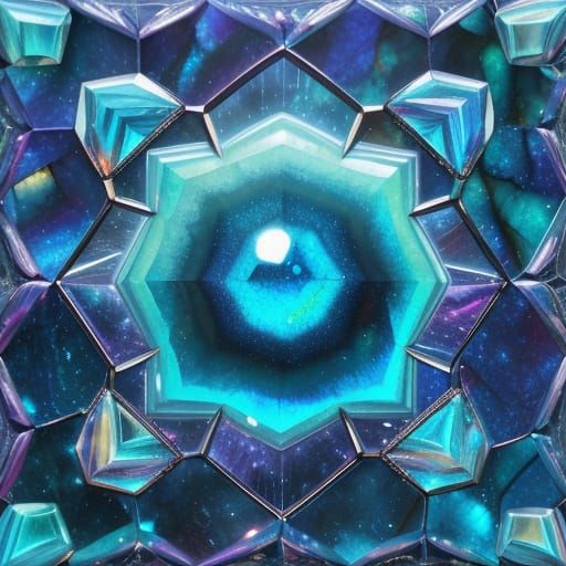Surreal Glass Bubbles in Iridescent Hexagons