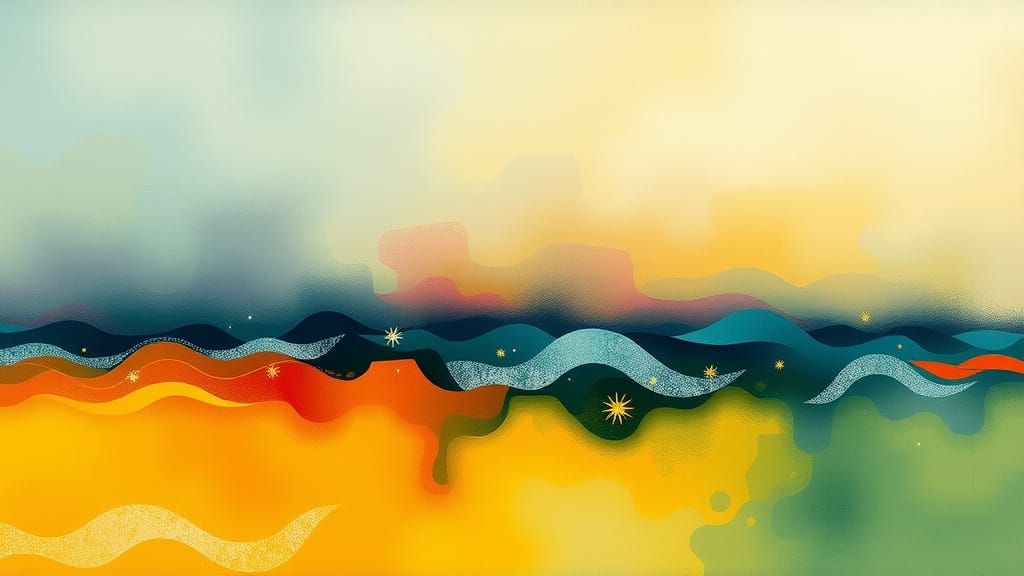 Abstract Vertical Horizon with Complementary Colors