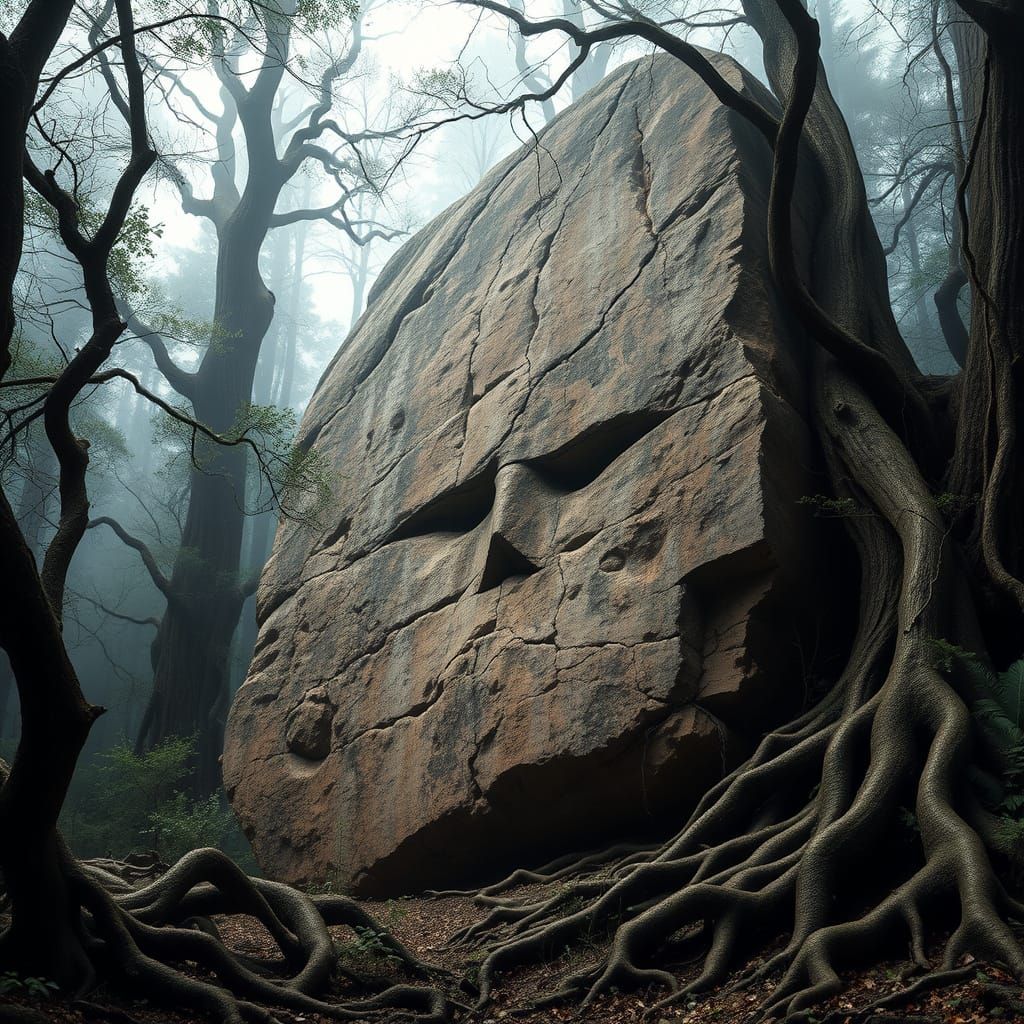 Ancient Sandstone Monolith with Mimetolith