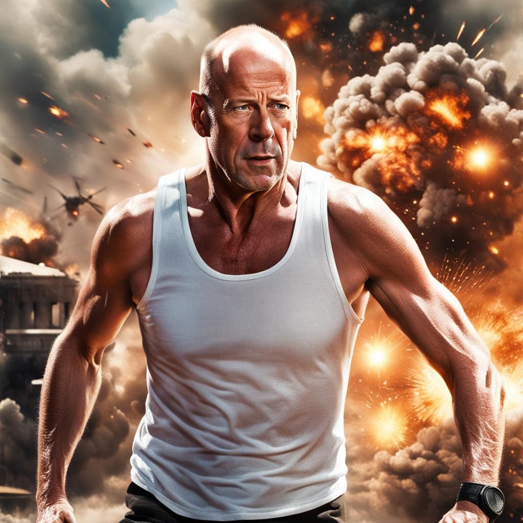 Bruce Willis. AI image prompt in my tutorials!