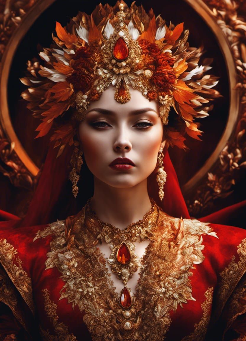 Dramatic Toreador Portrait in Red and Gold