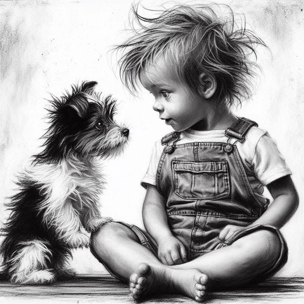 Dramatic Charcoal Drawing