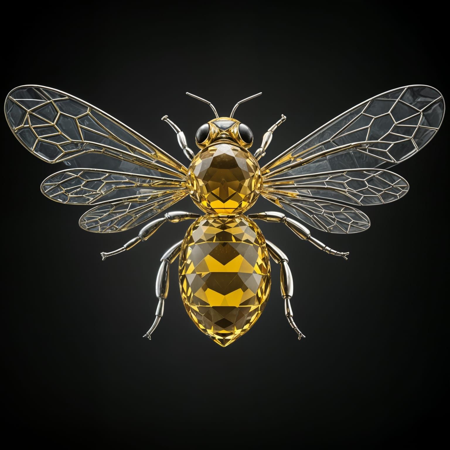 Ethereal Crystal Bee in Cinema-Grade CGI