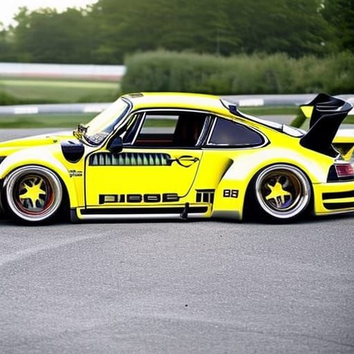 Modified Porsche 930 with Rocket Bunny Kit