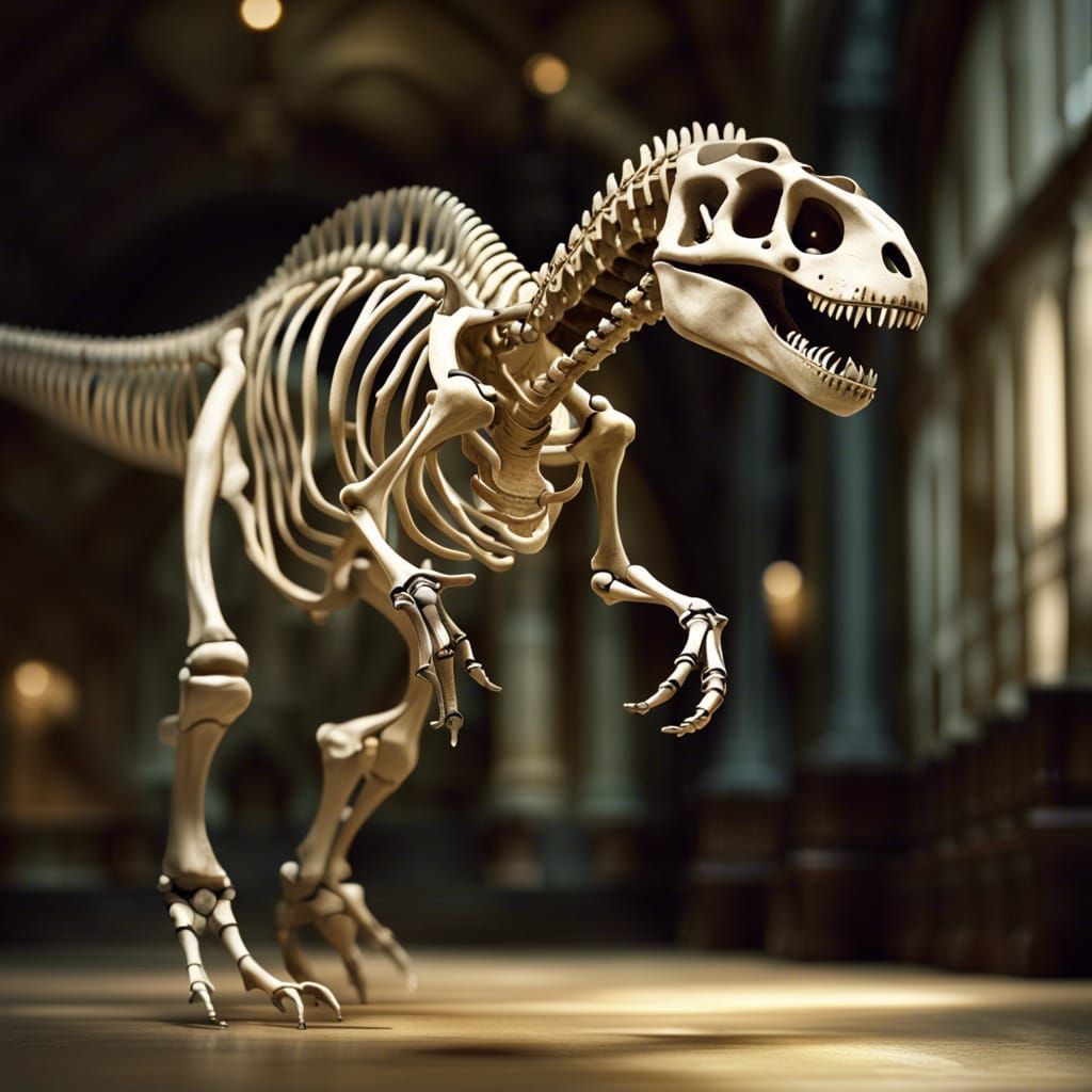 Baby T-Rex Skeleton Runs in Museum