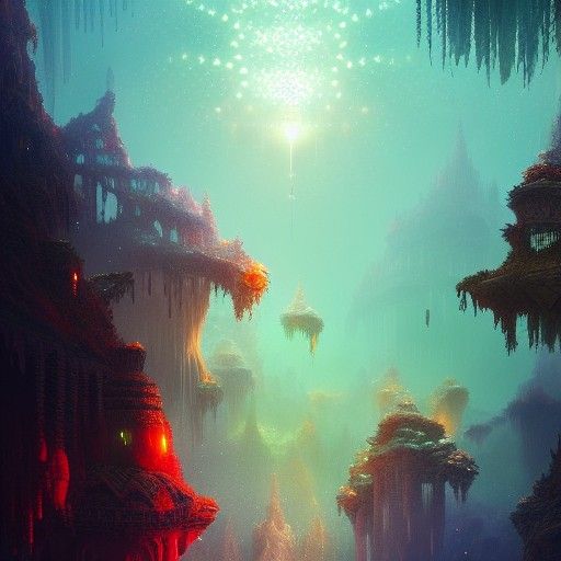 Mystical Crystal Kingdom: Cosmic Fantasy Art